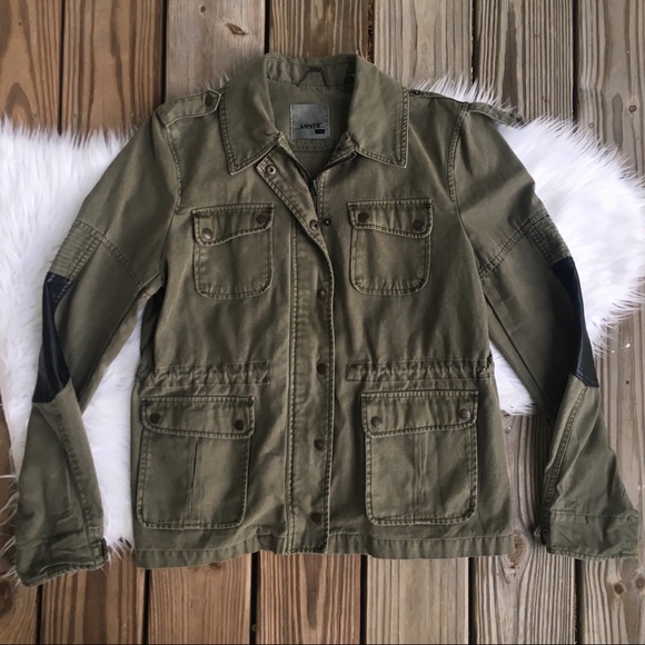 Levi's Jackets & Blazers - Levi’s Army Green Utility Elbow Patch Jacket Coat